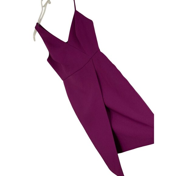 Bcbgmaxazria Plum Asymmetric Wrap Dress Size 4 NWT $240 RN10224 Micaila - Picture 4 of 9